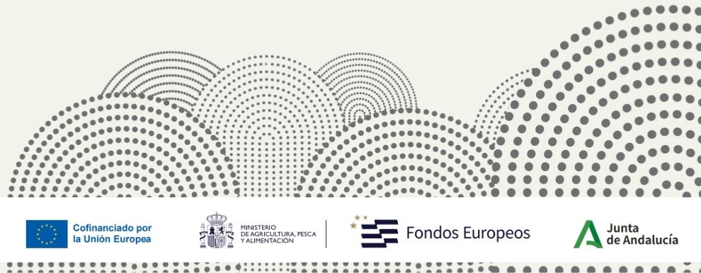 Logotipos de la Unión Europea, Ministerio de Agricultura, Fondos Europeos y Junta de Andalucía